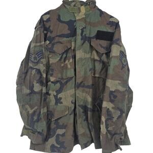 USAF Field Jacket Cold Weather Woodland Camo M-65 U.S AIR FORCE L Long 3795